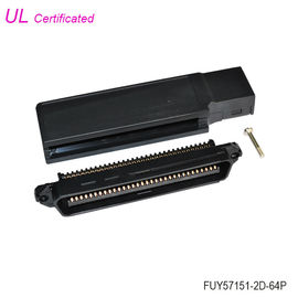 Siyah 64 Pin Centronics Konektör Plastik Kapaklı Erkek IDC Sıkma tipi Konektör