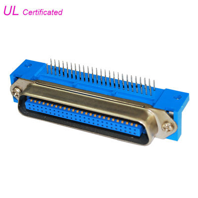 Mavi 50 erkek Centronics PCB montaj bağlayıcı 25 çift dik açı Pin