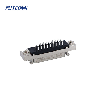 Mini D Ribbon MDR PCB Düz Kadın SCSI Bağlayıcısı 36 Pin Zenk Alaşımlı Kabukla