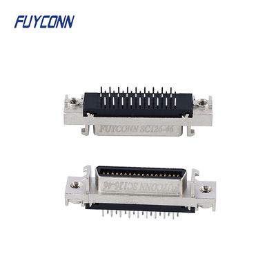 Mini D Ribbon MDR PCB Düz Kadın SCSI Bağlayıcısı 36 Pin Zenk Alaşımlı Kabukla