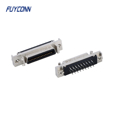 Mini D Ribbon MDR PCB Düz Kadın SCSI Bağlayıcısı 36 Pin Zenk Alaşımlı Kabukla
