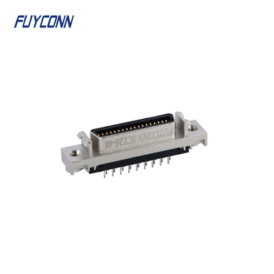 Mini D Ribbon MDR PCB Düz Kadın SCSI Bağlayıcısı 36 Pin Zenk Alaşımlı Kabukla