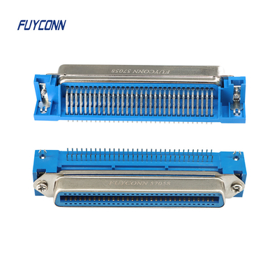 64 Pinli DIP Centronics Dişi Konnektör PCB, Kart Kilitli Dik Açılı