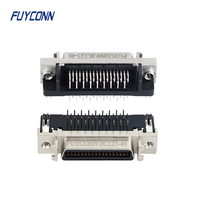 Çinko Alaşımlı Kabuklu Dik Açı PCB 36 Pin SCSI Dişi Konnektör