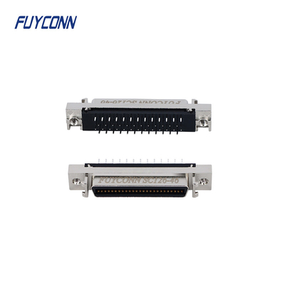 Çinko Alaşım Kabuklu SCSI 50pin Servo Konnektör MDR PCB Düz 1.27mm