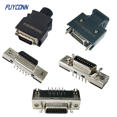 PBT İzolasyon SCSI MDR Bağlantısı Kadın / Erkek 1.27mm Pitch 20pin
