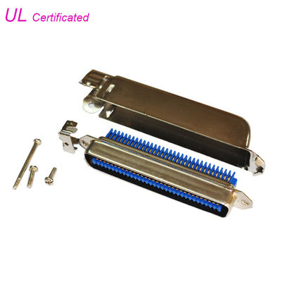 90 Derece 64 Pin Amphenol IDC Erkek Konnektör 90 derece metal kapaklı 32 Çift Fiş