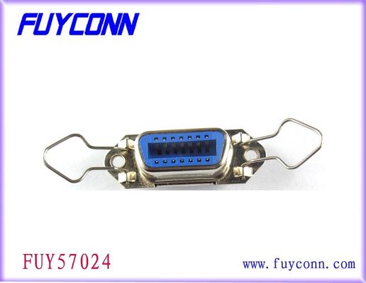 2.16mm adım Siyah / Mavi 50 Pin Centronic Lehim Dişi Konnektör Kefalet Klipsli