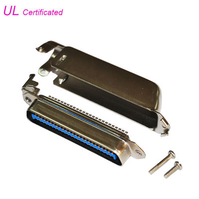 Pin bağlayıcı Centronic 50 Pin tak yan kablo çıkış konektörünü tersine çevrilmiş Matel kapak ile lehim
