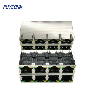 Fosforlu Bronz 2x4 8 Bağlantı Noktaları 64 Pin Dişi PCB RJ45 Jak Bağlantısı