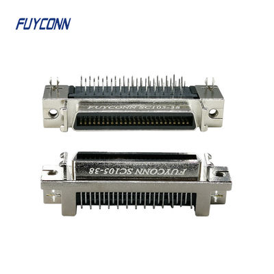 50 pinli SCSI Konnektör 90 derece PCB Tipi Çinko Alaşımlı Nikel Kaplama